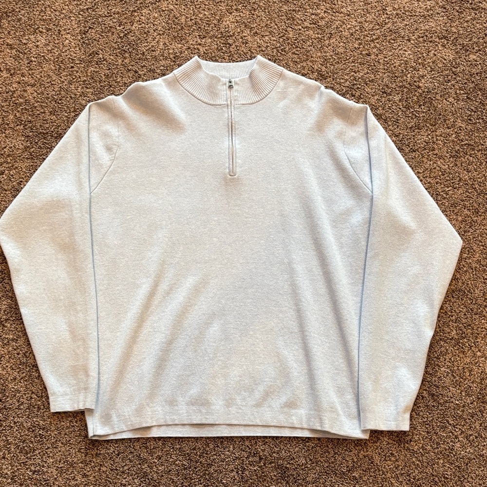 Excellent Condition Peter Millar Light Blue Quarter-Zip Sweater.  Very Soft